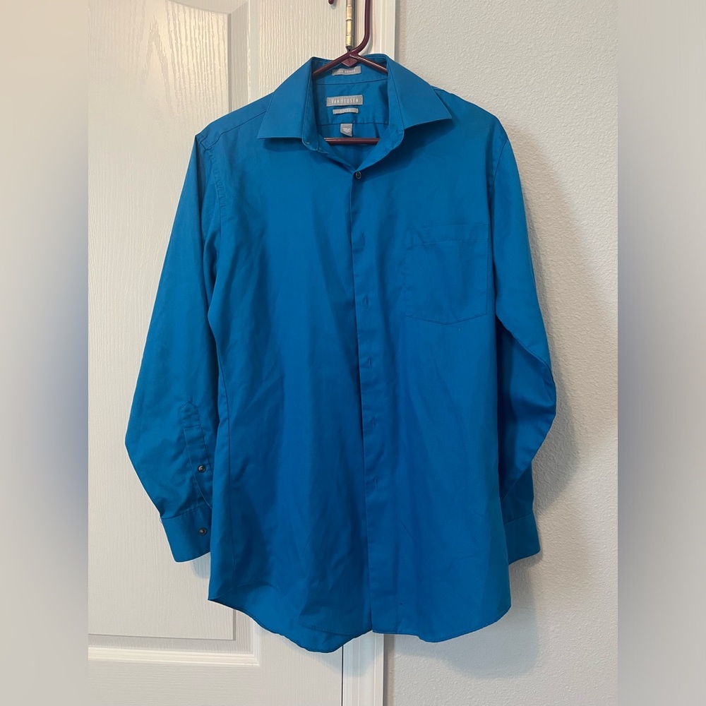 Van Heusen Men’s Fitted Blue Dress Shirt 15 32/33